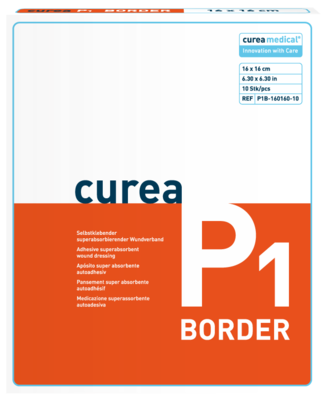 CUREA P1 Border selbstklebende Wundaufl.16x16 cm