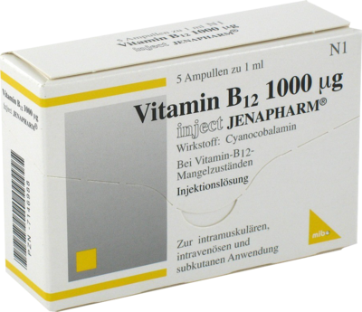 VITAMIN B12 1000 µg Inject Jenapharm Inj.-Lsg.Amp.